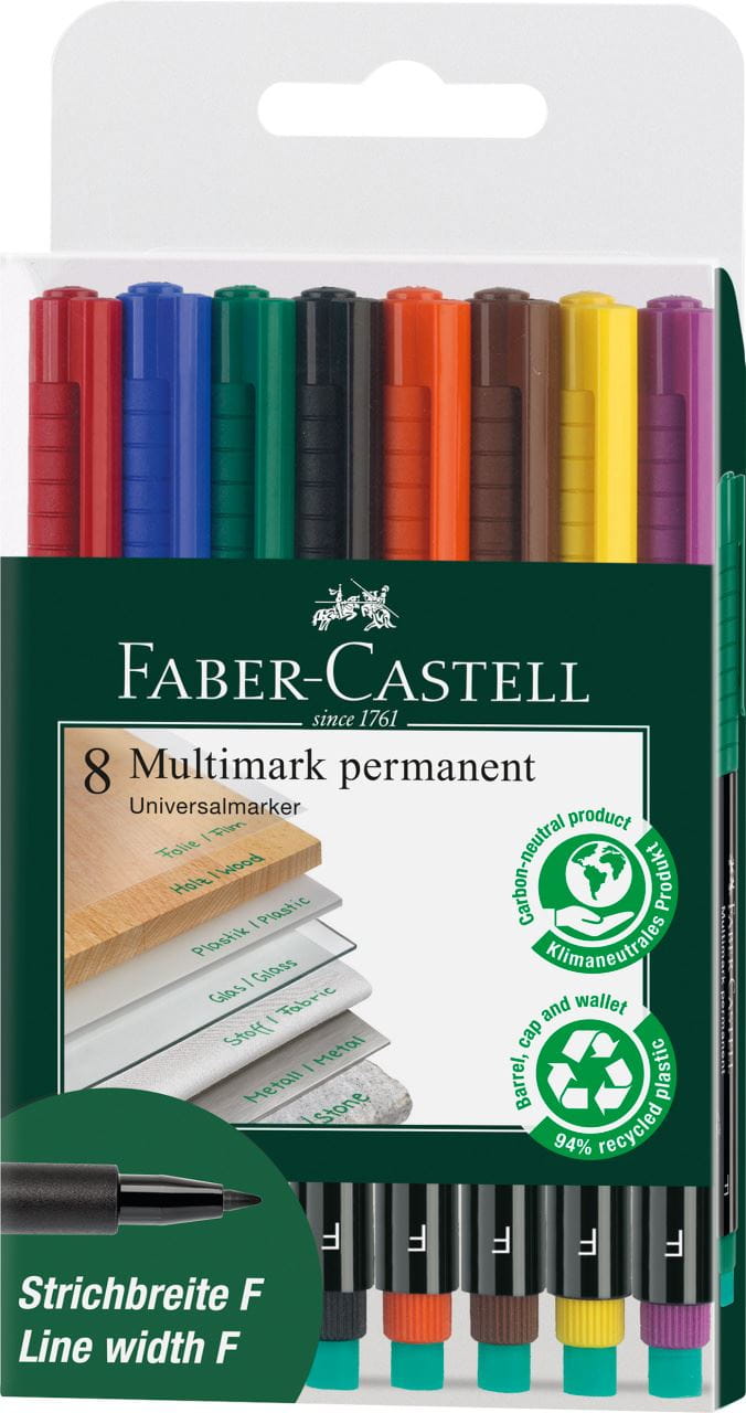 Faber-Castell - Marker Multimark permanenti F Bustina 8
