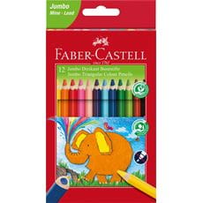 Faber-Castell - Matite colorate triangolari Jumbo 5.4 mm ast.. cart. 12 pz