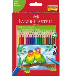 Faber-Castell - Matite colorate triangolari Eco astuccio cartone da 36