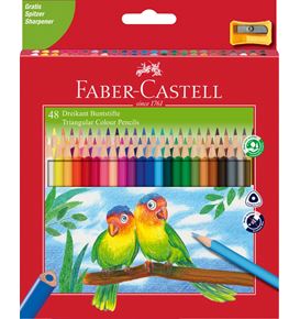 Faber-Castell - Matite colorate triangolari Eco astuccio cartone da 48