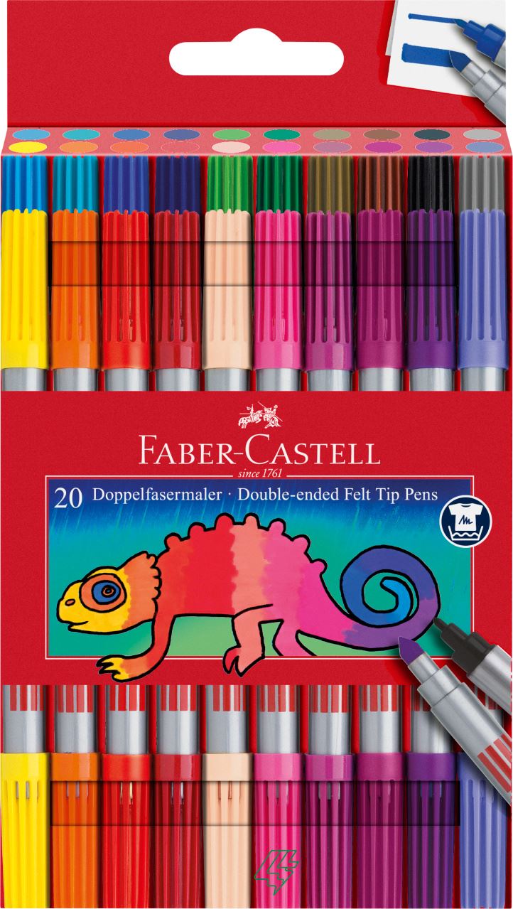 Faber-Castell - Pennarelli BIPUNTA busta plastica da 20