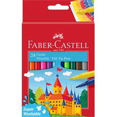 Faber-Castell - Astuccio in cartone con 24 pennarelli Castello superlavabili