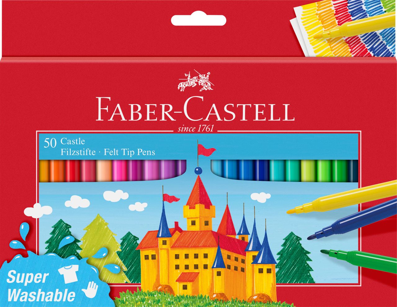 Faber-Castell - Astuccio con 50 pennarelli Castello superlavabili