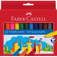 Faber-Castell - Astuccio in cartone 12 pennarelli Castello Jumbo