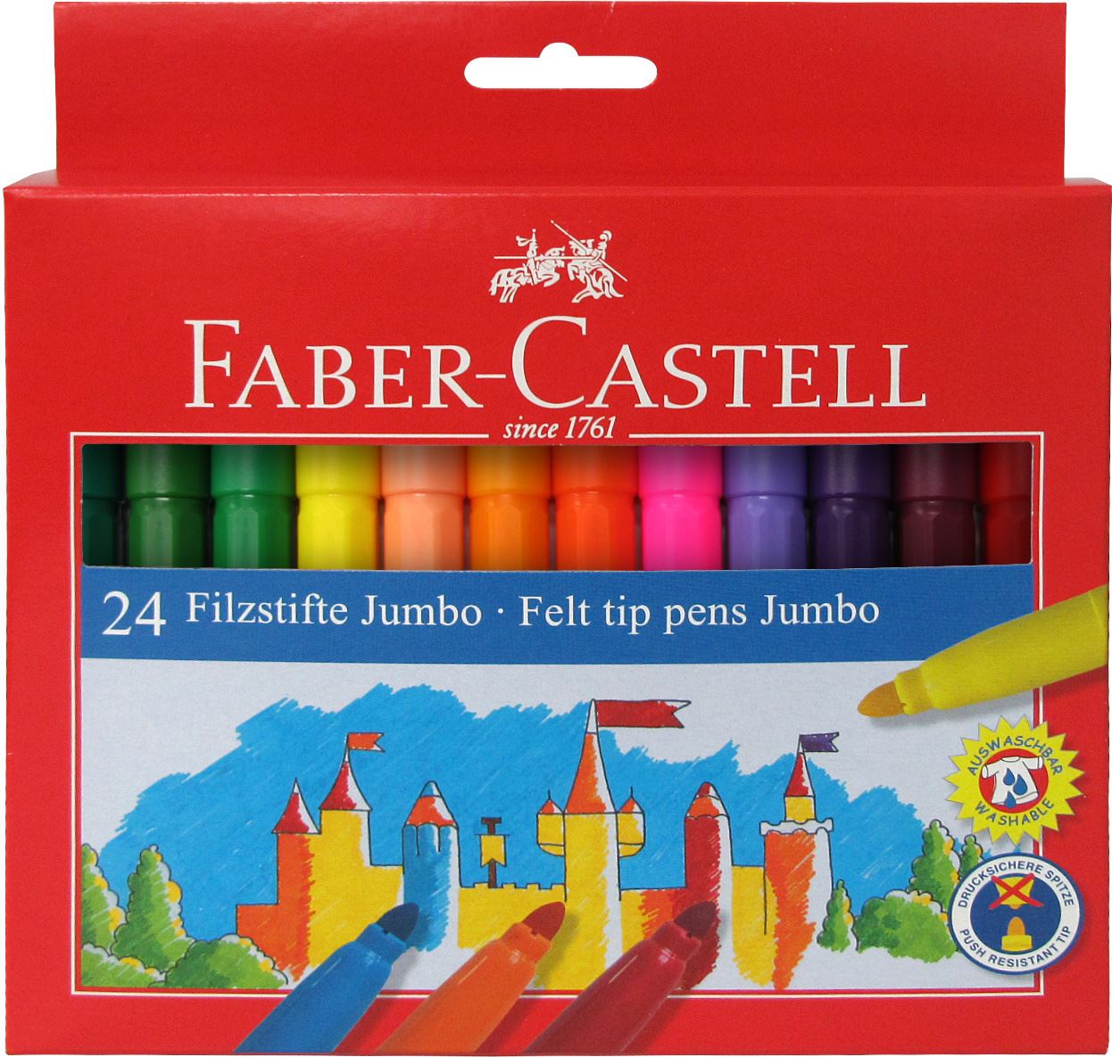 Faber-Castell - Astuccio in cartone 24 pennarelli Castello Jumbo