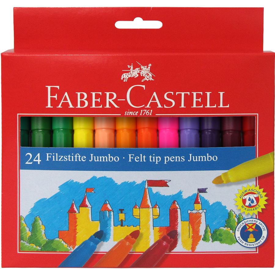 Faber-Castell - Astuccio in cartone 24 pennarelli Castello Jumbo
