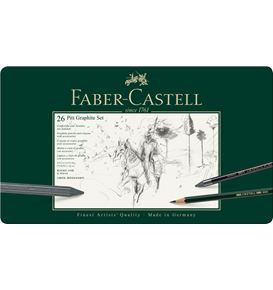 Faber-Castell - Set Pitt Graphite, astuccio in metallo da 26