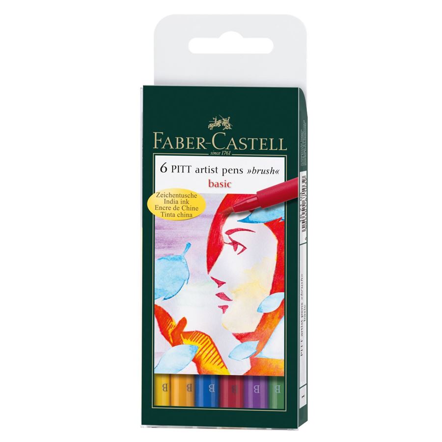 Faber-Castell - Penna Pitt Artist Pen colori Base Set 6