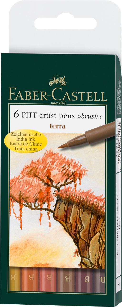 Faber-Castell - Penna Pitt Artist Pen colori Terra  Set 6