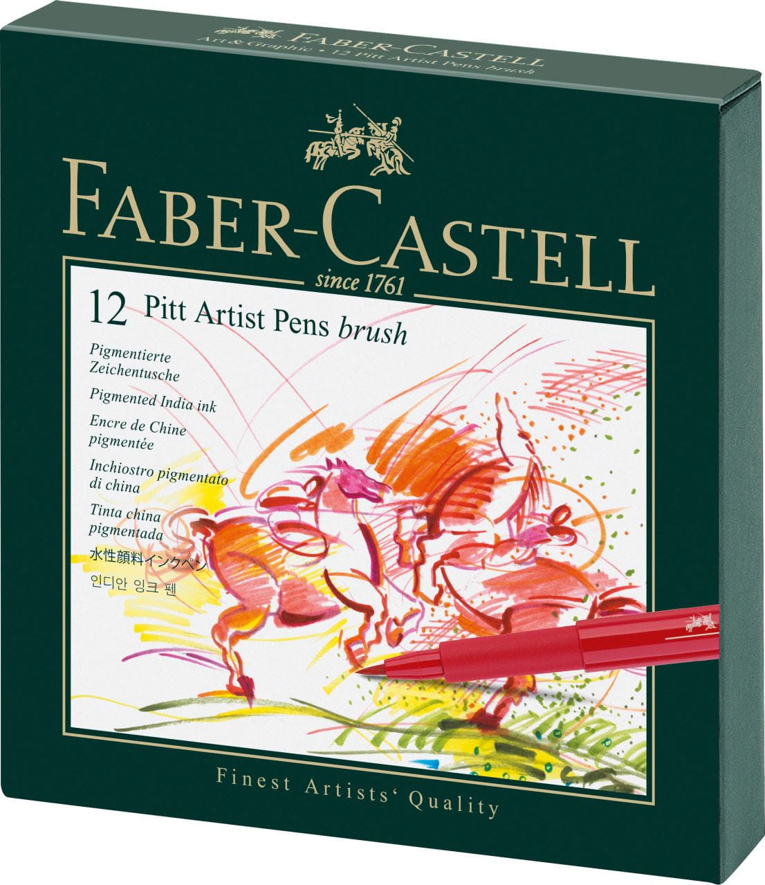 Faber-Castell - Penna Pitt Artist Pen 12 colori  B confezione regalo