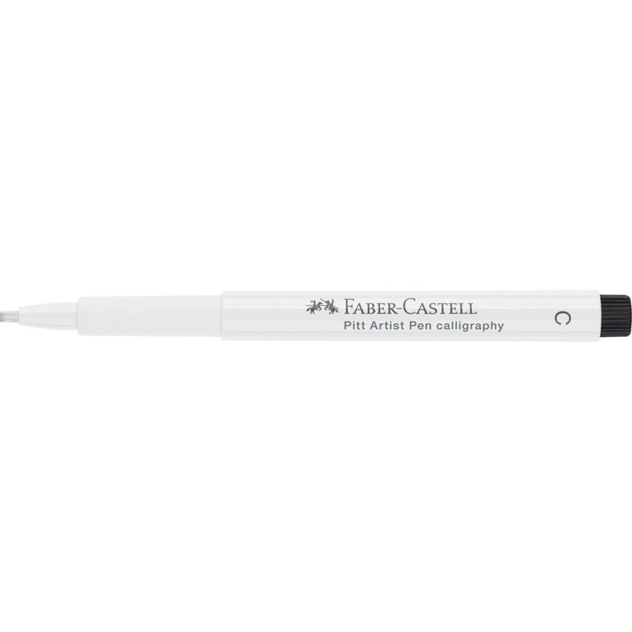 Faber-Castell - Penna a china Pitt Artist Pen punta Calligraphy bianca