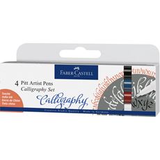 Faber-Castell - Bustina con 4 Pitt Artist Pen Calligraphy classic