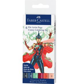 Faber-Castell - Bustina con 6 Pitt Artist Pen, Colouring