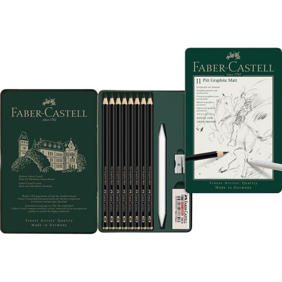 Faber-Castell - Set met. matite Pitt Graphite Matt 11pz.