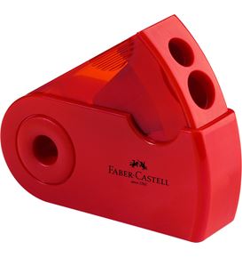 Faber-Castell - Temperamatite a 2 fori con serbatoio Sleeve rossa/blu