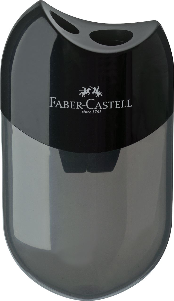 Faber-Castell - Temperamatite a 2 fori con serbatoio nero
