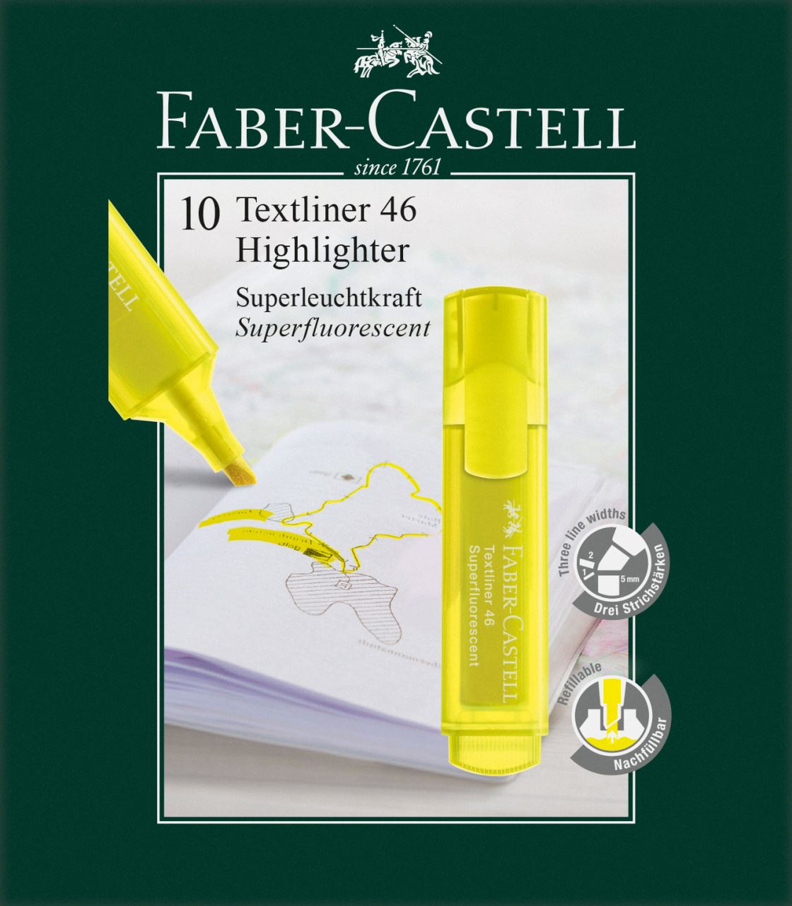 Faber-Castell - Evidenziatore Textliner 1546 Fluo giallo