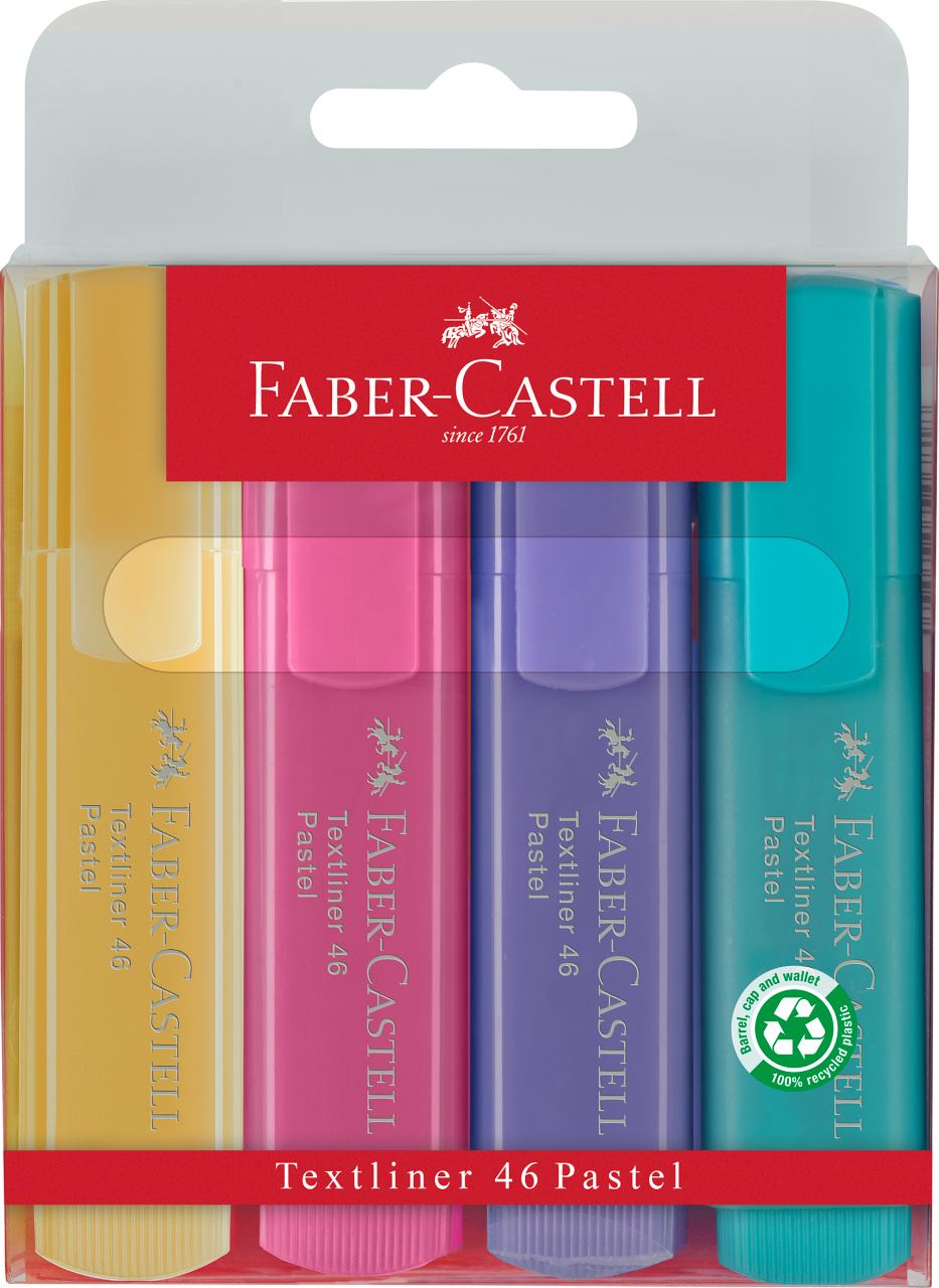 Faber-Castell - Evidenziatori Textliner 46 Pastel Set 4