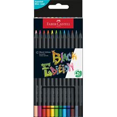 Faber-Castell - Astuccio con 12 matite colorate Black Edition