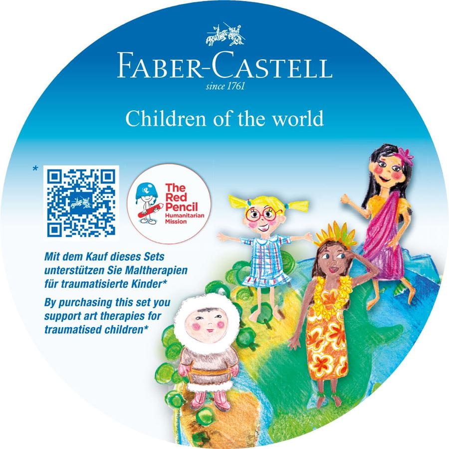 Faber-Castell - Matite colorate triangolari Children of the World 12+3