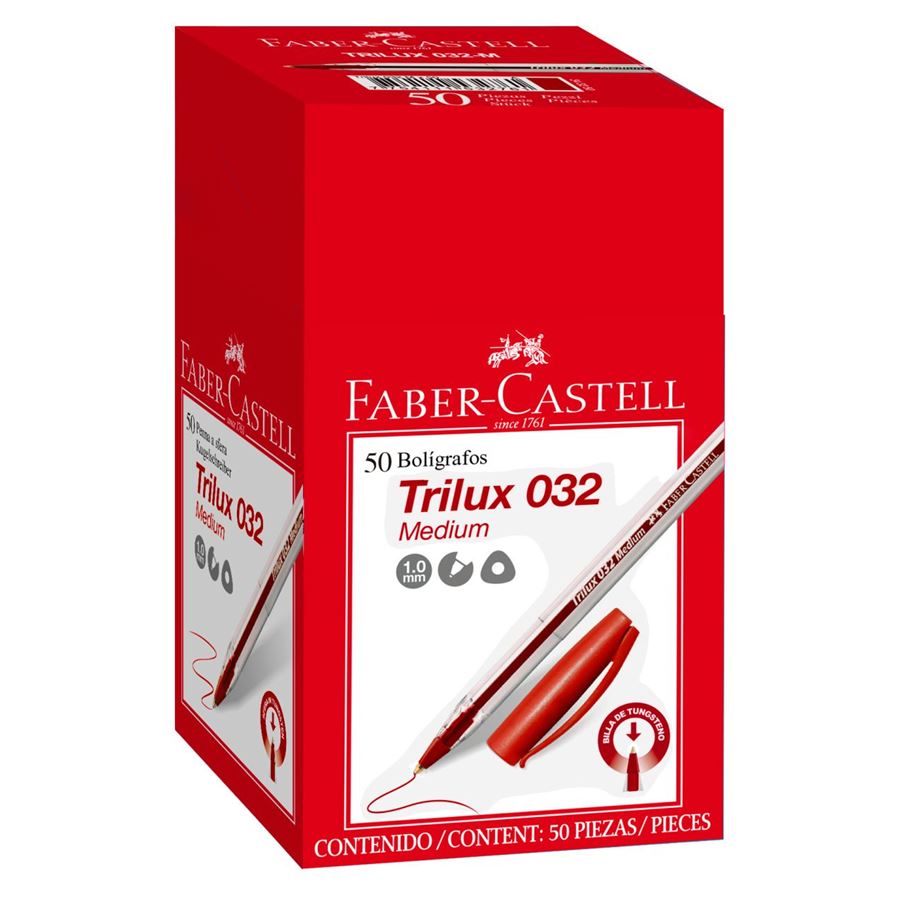 Faber-Castell - Penna a sfera Trilux 032 M rossa