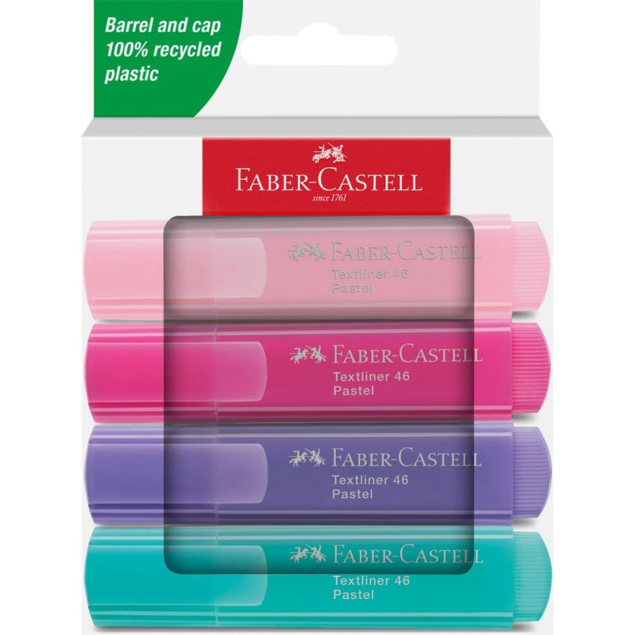 Faber-Castell - Evidenziatori TL 46 Pastel cartone 4x