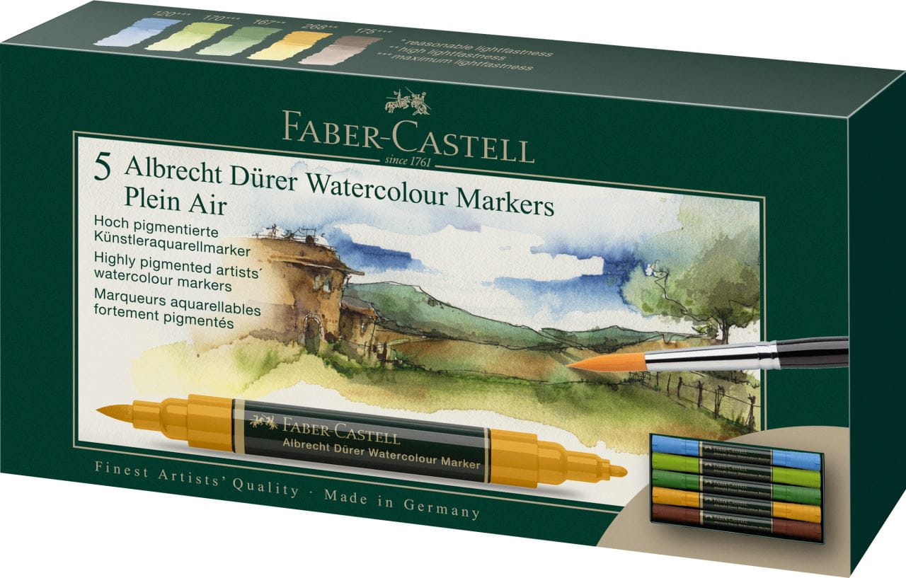 Faber-Castell - Marker acquerellabili Albrecht Dürer, conf. da 5, Plein Air