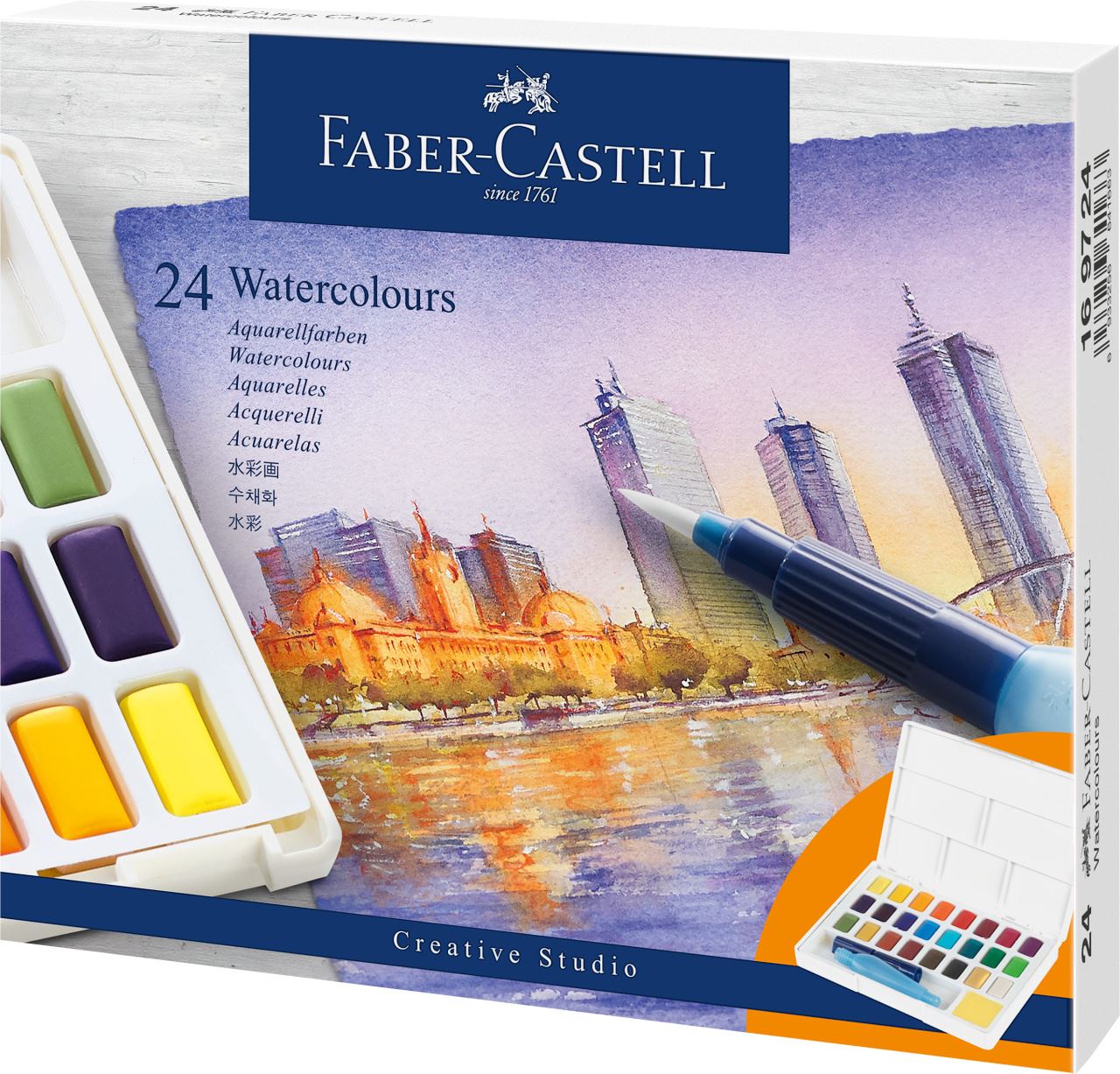 Faber-Castell - Astuccio cartone con 24 acquerelli