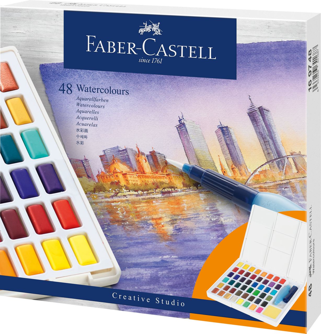 Faber-Castell - Astuccio cartone con 48 Acquerelli